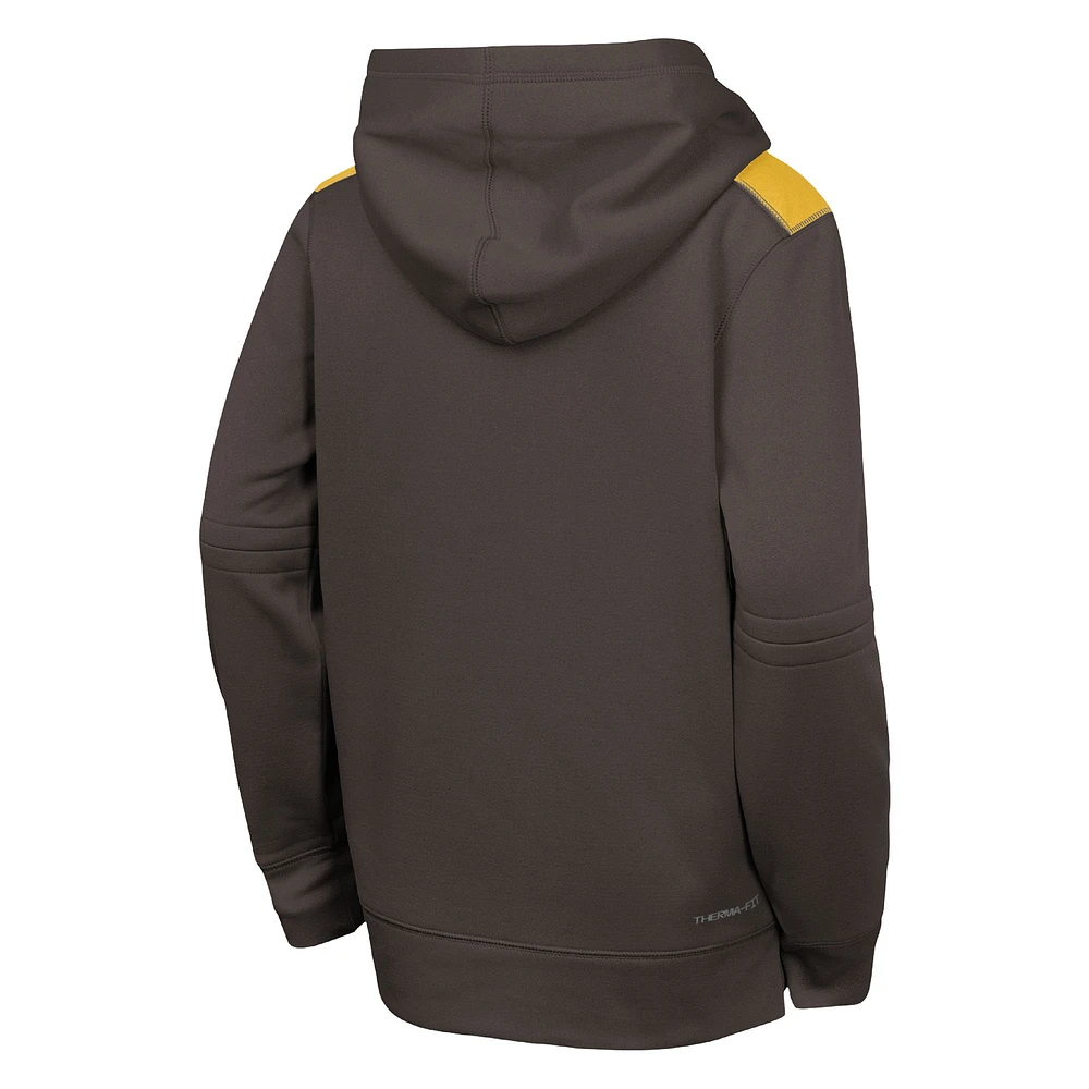 Youth Nike  Brown San Diego Padres Authentic Collection Performance Pullover Hoodie