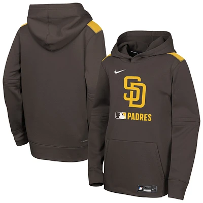 Youth Nike  Brown San Diego Padres Authentic Collection Performance Pullover Hoodie