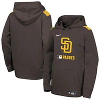 Youth Nike  Brown San Diego Padres Authentic Collection Performance Pullover Hoodie