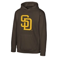Sweat à capuche marron avec logo principal des Padres de San Diego pour jeunes