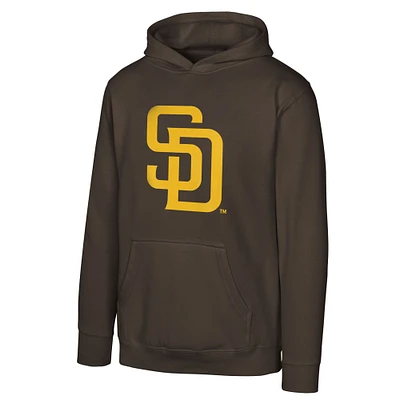 Sweat à capuche marron avec logo principal des Padres de San Diego pour jeunes