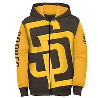 Youth Fanatics Brown/Gold San Diego Padres Postcard Full-Zip Hoodie Jacket