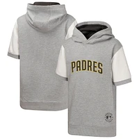 Youth  Heather Gray San Diego Padres Line Up Short Sleeve Pullover Hoodie