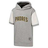 Youth  Heather Gray San Diego Padres Line Up Short Sleeve Pullover Hoodie
