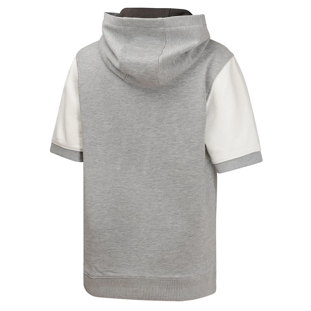 Youth  Heather Gray San Diego Padres Line Up Short Sleeve Pullover Hoodie