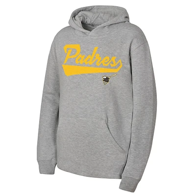 Sweat à capuche en polaire sur mesure pour jeunes des Padres de San Diego, gris chiné