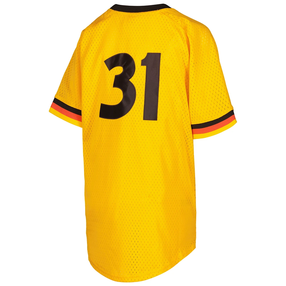 Maillot d'entraînement au bâton en maille pour jeunes Mitchell & Ness Dave Winfield Gold San Diego Padres Cooperstown Collection