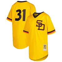 Maillot d'entraînement au bâton en maille pour jeunes Mitchell & Ness Dave Winfield Gold San Diego Padres Cooperstown Collection