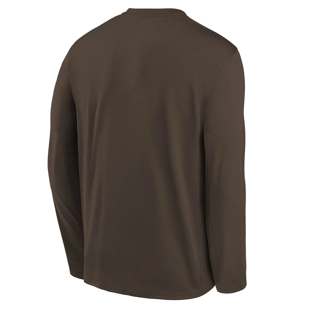 Youth Nike Brown San Diego Padres Authentic Collection Legend Performance Long Sleeve T-Shirt