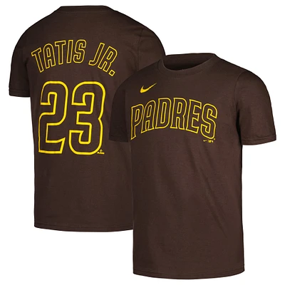 T-shirt Nike Fernando Tatis Jr. pour jeune, marron, avec nom et numéro du joueur à domicile des San Diego Padres