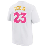 T-shirt Nike Fernando Tatis Jr. pour jeune San Diego Padres Fuse City Connect avec nom et numéro blanc