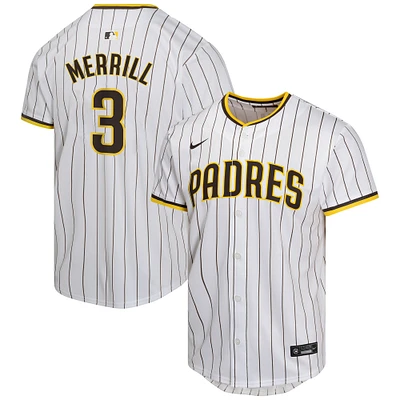 Maillot de match joueur à domicile Nike Jackson Merrill pour jeunes des San Diego Padres, blanc