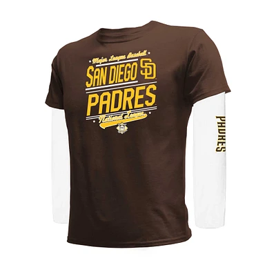 Ensemble de t-shirts combinés marron/blanc Stitches pour jeunes des Padres San Diego