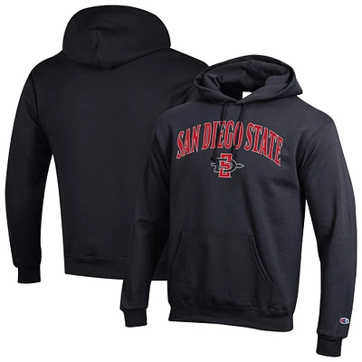 Sweat à capuche en polaire avec logo arqué San Diego State Aztecs Champion Black pour homme