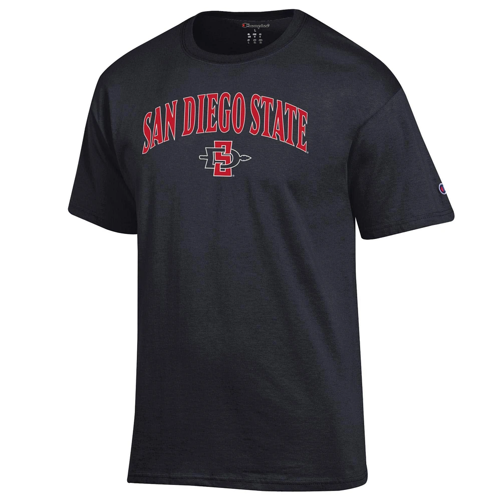 Men's Champion  Black San Diego State Aztecs Arched Logo T-Shirt