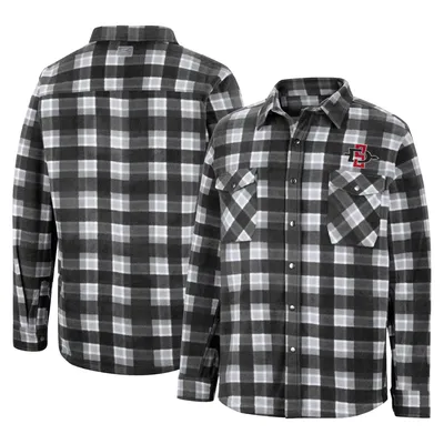 Colosseum pour homme Noir/Blanc San Diego State Aztecs Ellis Plaid Full-Snap Shirt Jacket