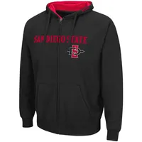 Men's Colosseum Black San Diego State Aztecs Arch & Logo 3.0 Full-Zip Hoodie