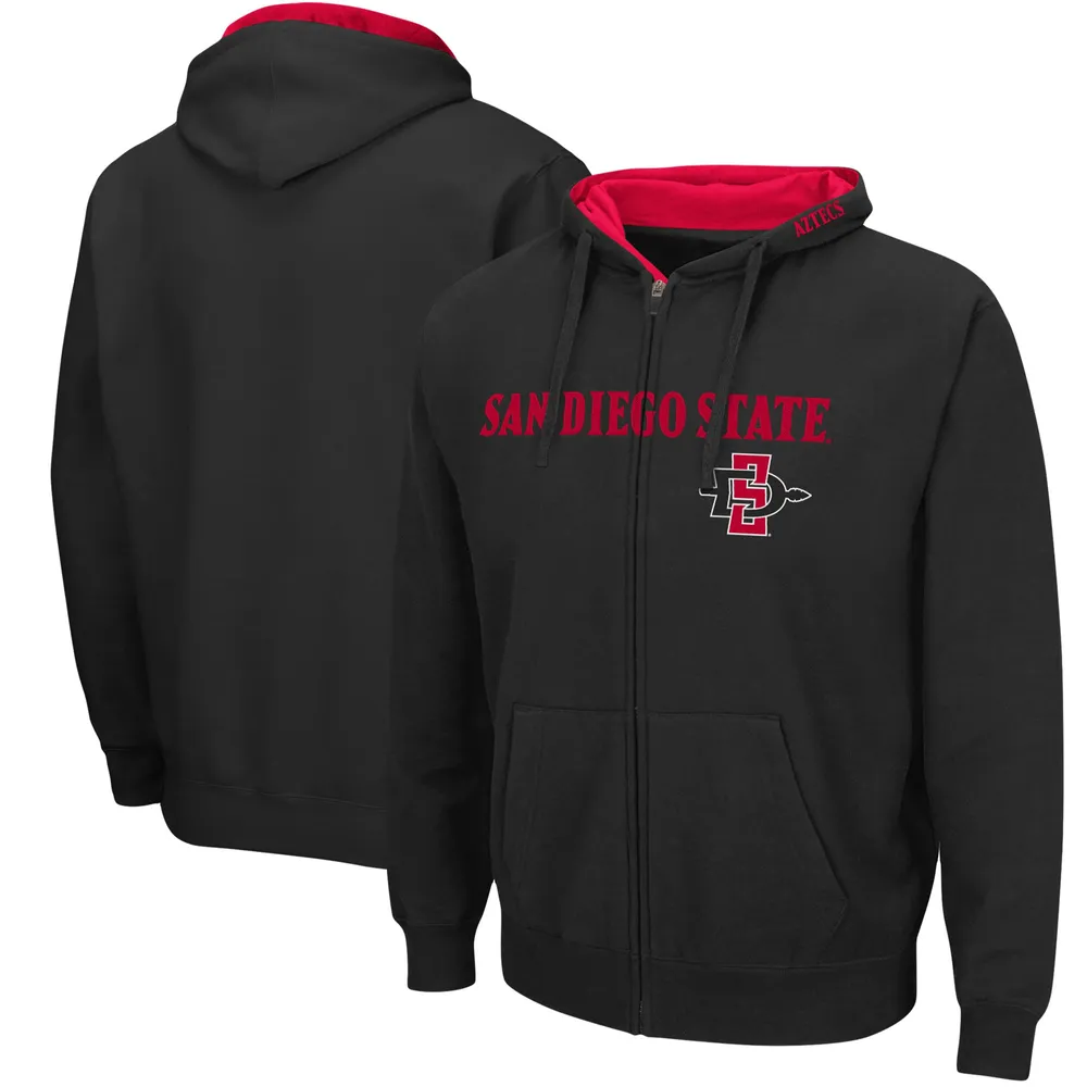 Sweat à capuche entièrement zippé Colosseum San Diego State Aztecs Arch & Logo 3.0 pour homme, noir