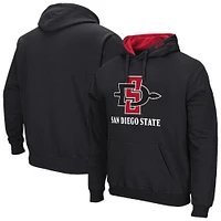 Men's Colosseum Black San Diego State Aztecs Arch & Logo 3.0 Pullover Hoodie