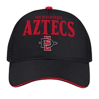 Casquette réglable pour hommes Colosseum Black San Diego State Aztecs Wyatt Primary Team Trucker