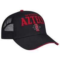 Casquette réglable pour hommes Colosseum Black San Diego State Aztecs Wyatt Primary Team Trucker