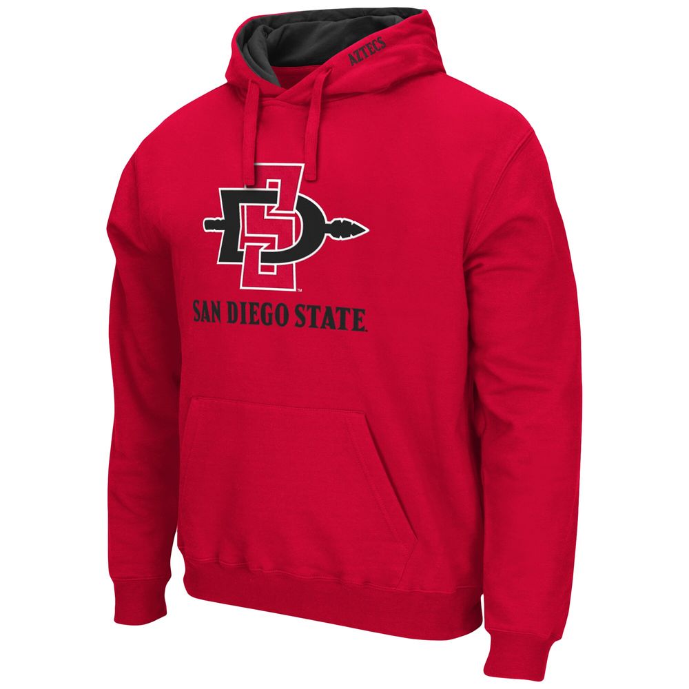 Men's Colosseum Cardinal San Diego State Aztecs Arch and Logo Pullover Hoodie