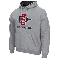 Chandail à capuchon Colosseum Heathered Grey San Diego State Aztecs Arch and Logo pour homme