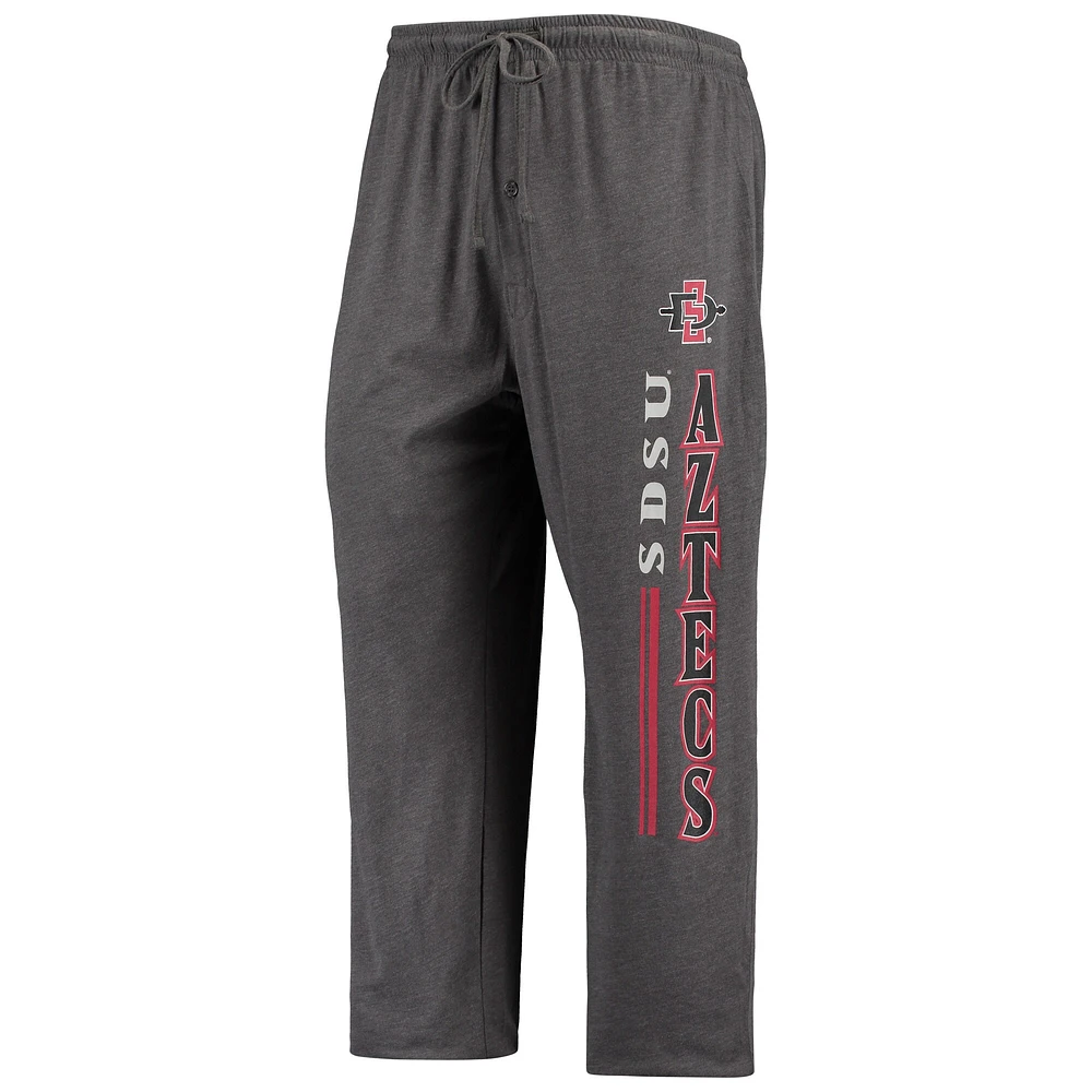 Concepts Sport Heathered Charcoal/Cardinal San Diego State Aztecs Meter T-shirt et pantalon Ensemble de nuit