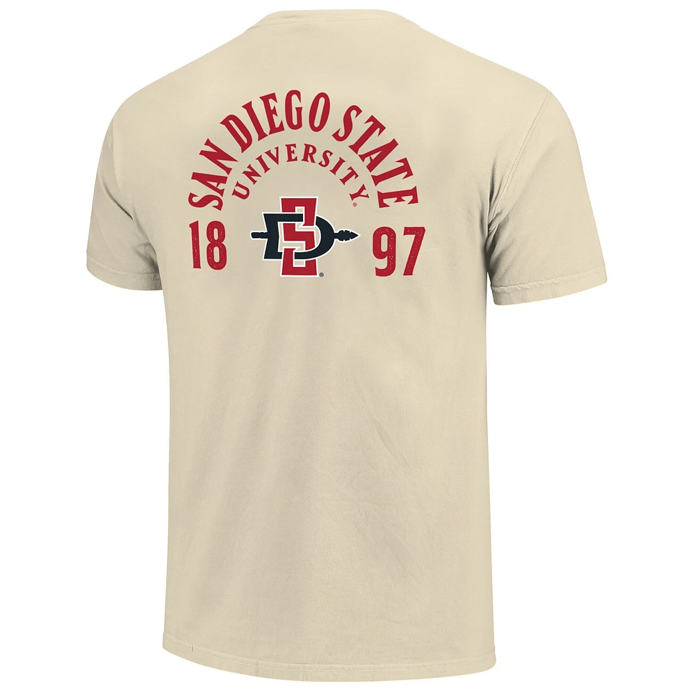 T-shirt crème pour homme avec motif mascotte des Aztèques de l'État San Diego