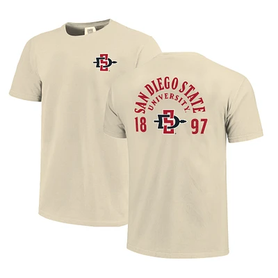 Men's Cream San Diego State Aztecs Comfort Colors Mascot Overlay T-Shirt