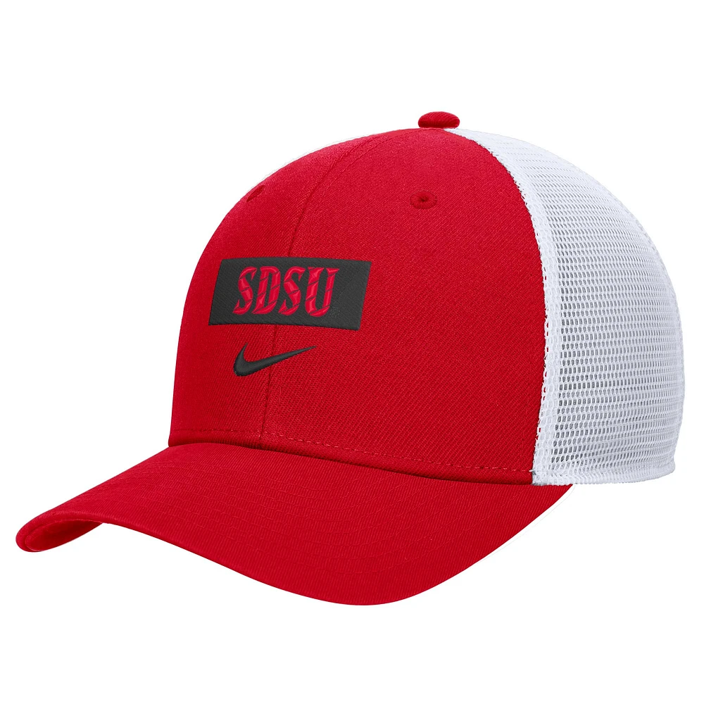 Men's Nike Cardinal San Diego State Aztecs 2024/25 Sideline Rise Trucker Adjustable Hat