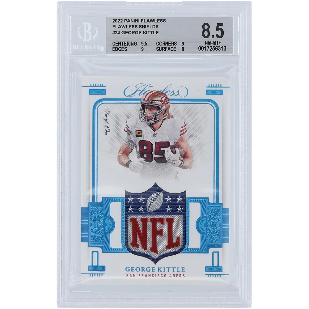 George Kittle San Francisco 49ers 2022 Panini Flawless NFL Shield Relic #FS-GK #1/1 BGS Authenticated 8.5 Card - 9.5,9,9,8 Subgrades