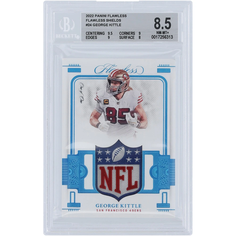 George Kittle San Francisco 49ers 2022 Panini Flawless NFL Shield Relic #FS-GK #1/1 BGS Authenticated 8.5 Card - 9.5,9,9,8 Subgrades