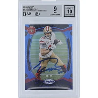 Carte Panini certifiée miroir bleu autographiée 2021 de George Kittle San Francisco 49ers #95 #/75 Beckett Fanatics Witnessed Authenticated 9/10