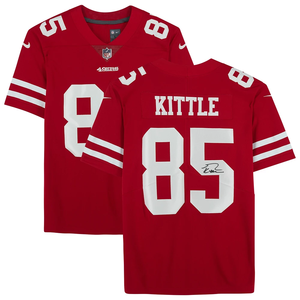 Maillot Nike rouge dédicacé par George Kittle des San Francisco 49ers