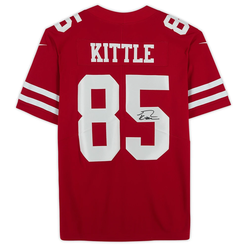 Maillot Nike rouge dédicacé par George Kittle des San Francisco 49ers