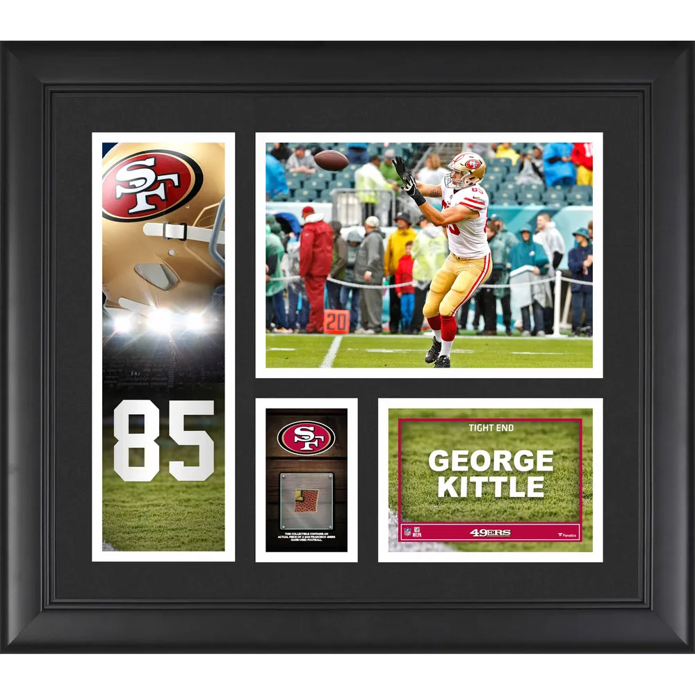 Lids George Kittle San Francisco 49ers Fanatics Authentic Framed 15 x 17  Player Collage with a Piece of Game-Used Ball