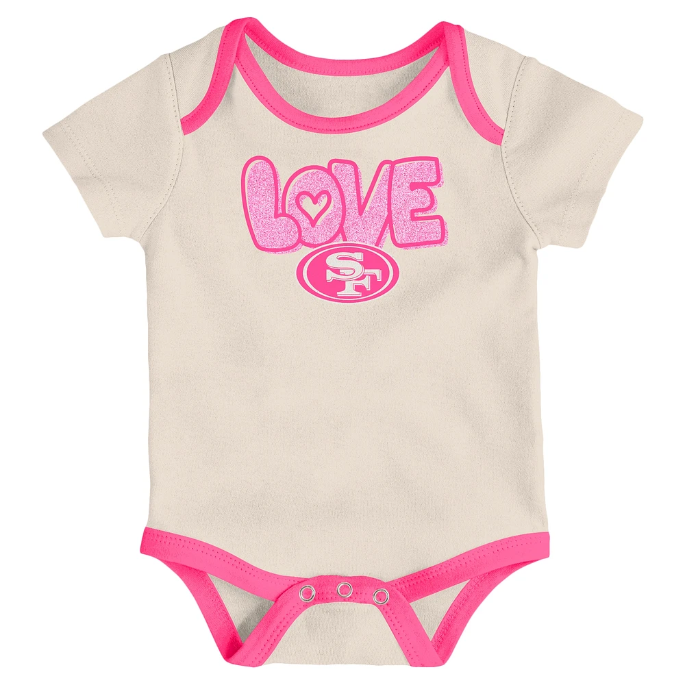 Girls Newborn & Infant White San Francisco 49ers All The Love 2 Piece Bodysuit and Pants Set