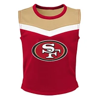 Girls Preschool Scarlet San Francisco 49ers Spirit Cheerleader Two-Piece Set with Bloomers