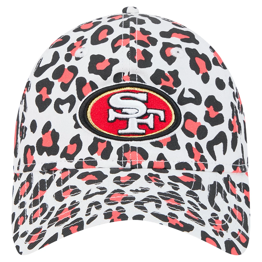 Girls Toddler New Era White San Francisco 49ers Active Leopard 9TWENTY Adjustable Hat