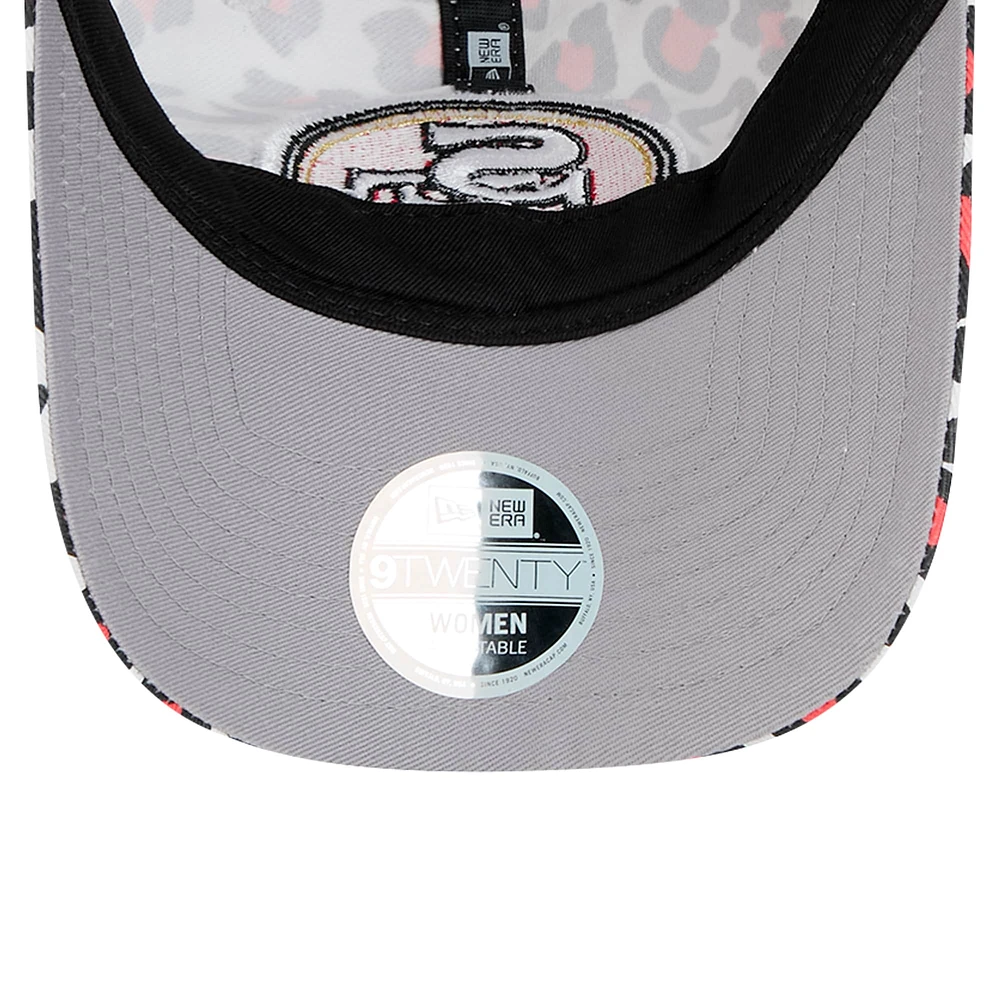 Girls Toddler New Era White San Francisco 49ers Active Leopard 9TWENTY Adjustable Hat