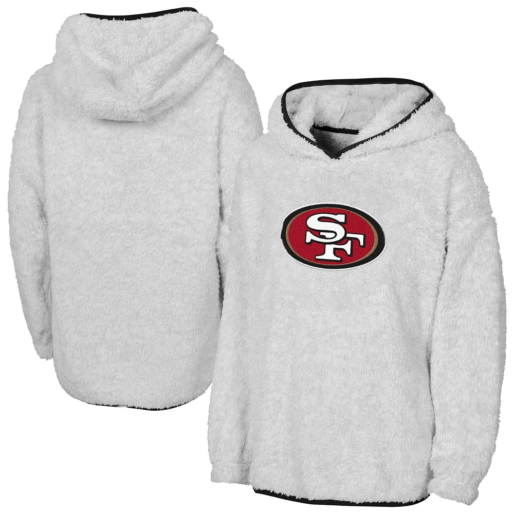 Sweat à capuche en polaire Ultimate Teddy gris pour jeunes filles des 49ers de San Francisco