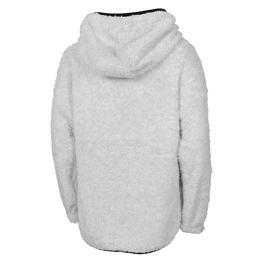 Sweat à capuche en polaire Ultimate Teddy gris pour jeunes filles des 49ers de San Francisco