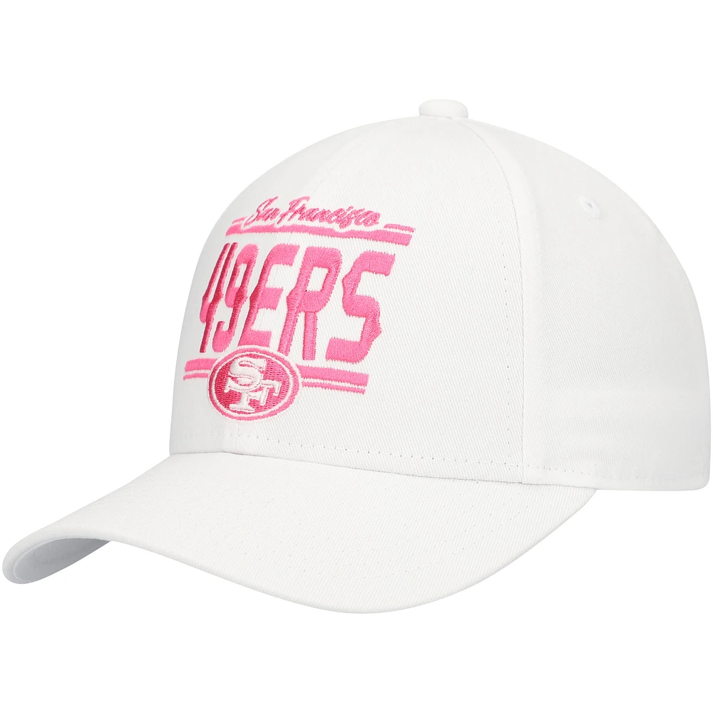 Casquette réglable structurée entièrement blanche pour jeunes filles des 49ers de San Francisco