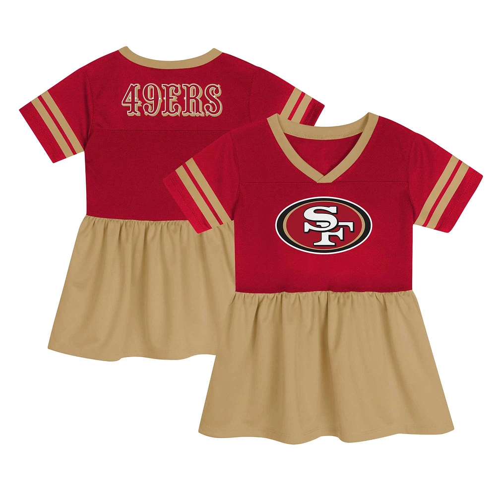 Girls Youth Scarlet/Gold San Francisco 49ers Stadium Lights Jersey Dress