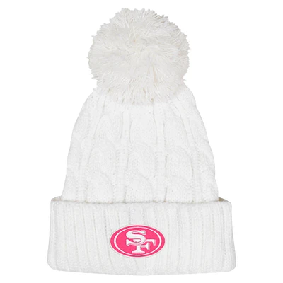 Bonnet tricoté à revers torsadé et pompon pour jeunes filles des 49ers de San Francisco