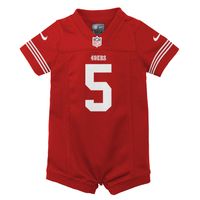 Infant Nike Trey Lance Scarlet San Francisco 49ers Romper Game Jersey