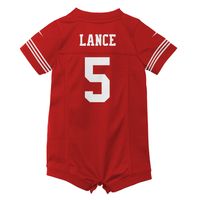 Infant Nike Trey Lance Scarlet San Francisco 49ers Romper Game Jersey