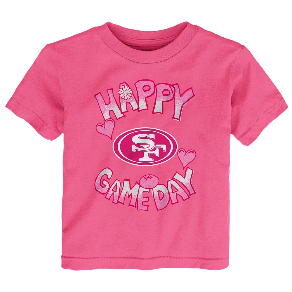 T-shirt rose pour bébé avec inscription Happy Gameday des San Francisco 49ers