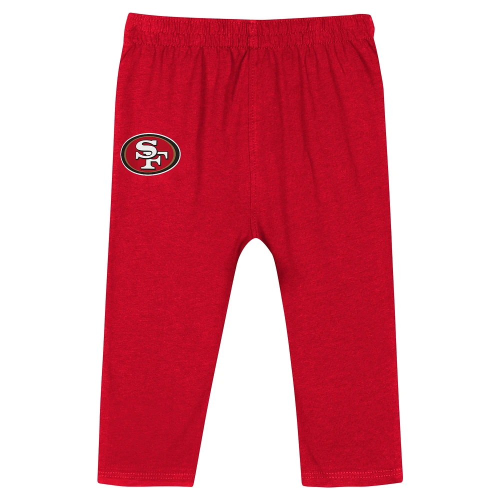 Ensemble body à manches longues et pantalon Scarlet San Francisco 49ers Double Up pour bébé